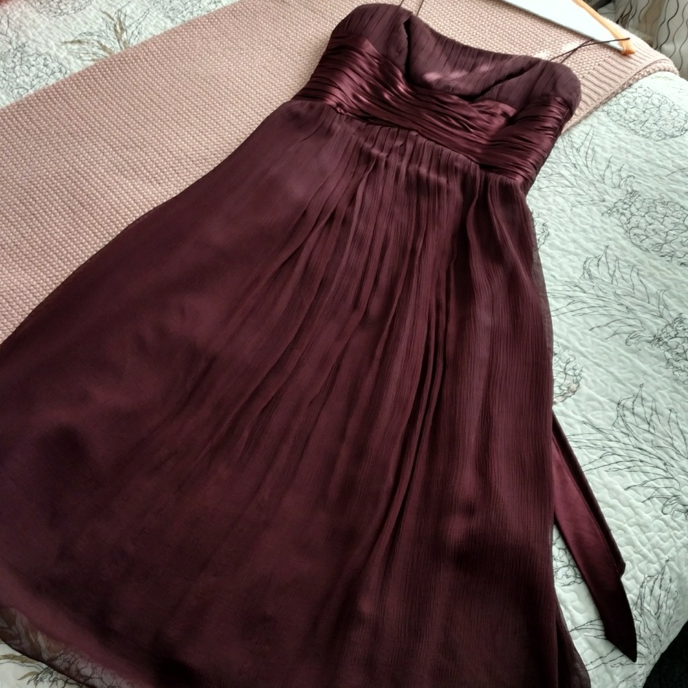 Pleated Empire Tea-length Dress